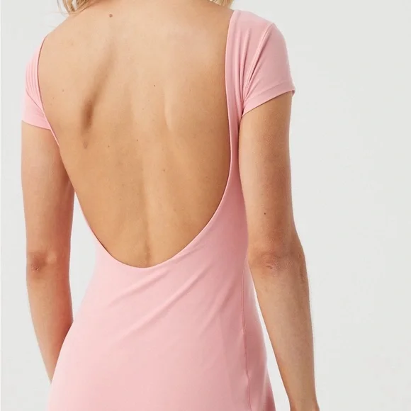 Aerie Offline Pink Activewear Mini Dress Built In Shorts Open Back Pickleball M - Picture 2 of 9